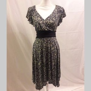 Cato Fit & Flare Polka Dot Dress